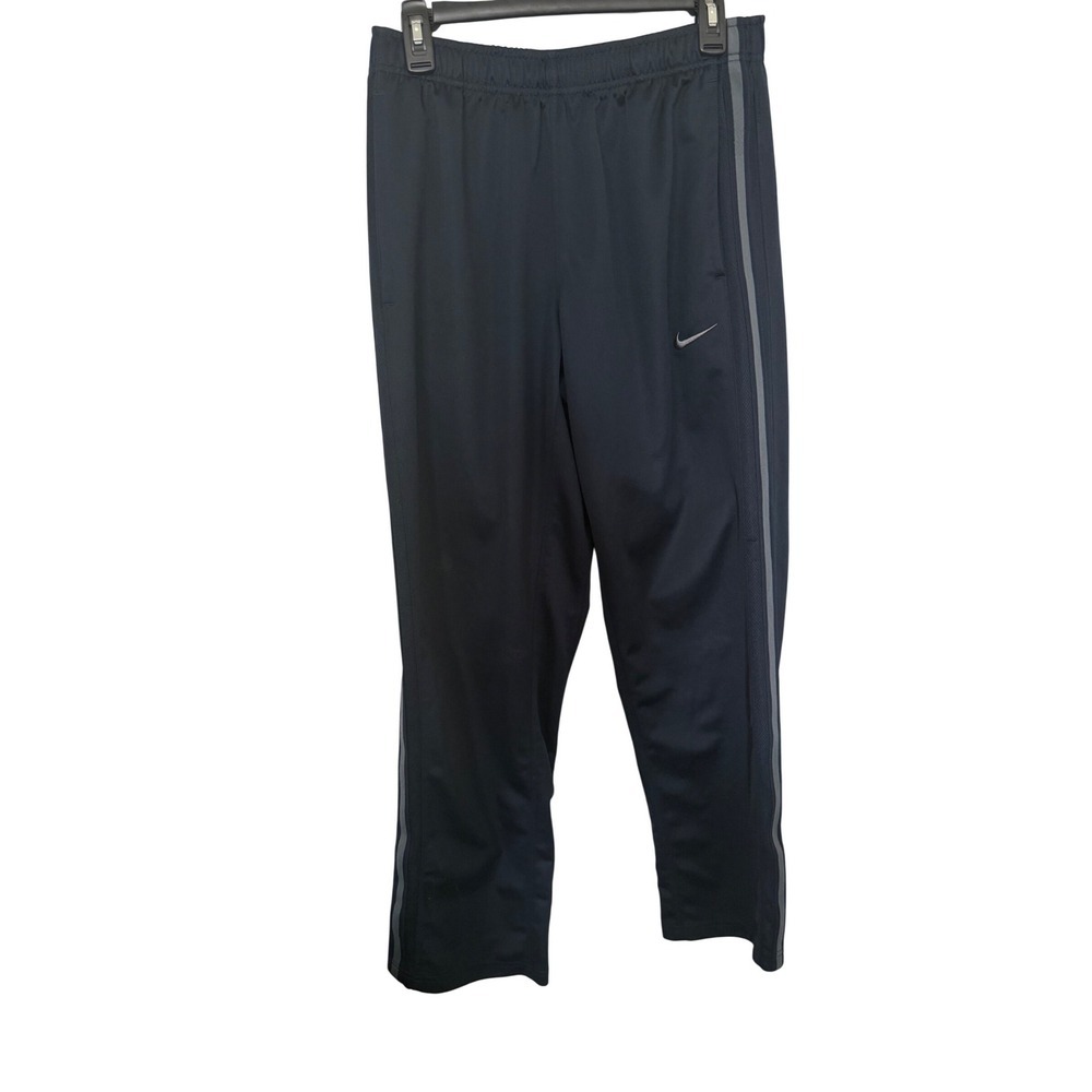 Nike Mens Track Pants Black Grey Side Stripe Athletic Training Joggers Medium